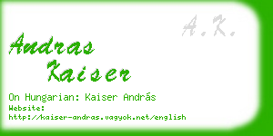 andras kaiser business card